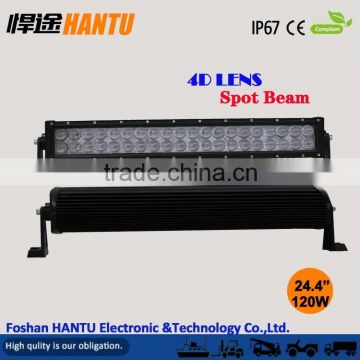 Long distance lighting !120W spot beam light bar /24.4" led light bars 4D lens/MODEL: HT-19120 4D