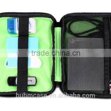 Waterproof Nylon black protablet charging cable bag whit travel