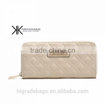 Fashion lady fine lether grid wallet