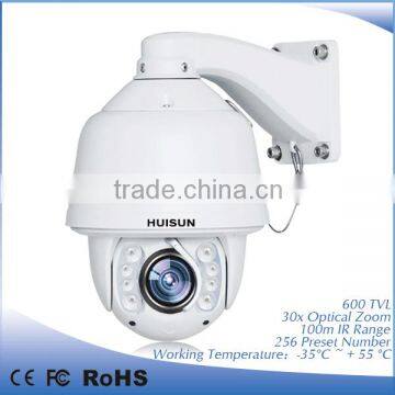 high speed 30 optical zoom analog cctv camera with memory card