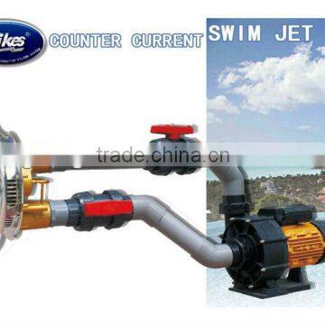 Counter-current swimming pool power jet