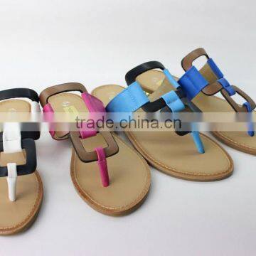 high quality ladies square shape fancy flat summer sandals 2015