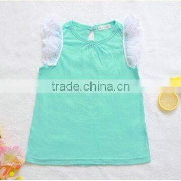 summer sleeveless lace cuff girls vest