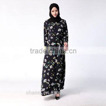 New Arrival Floral Muslim Women Abayas Islamic Clothing photo-3