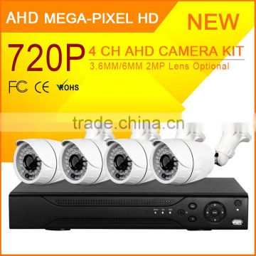 Promotion Resell 720P 4CH metal CCTV bullet indoor cctv dvr kit