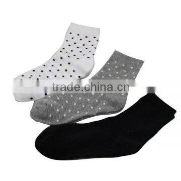 GSW-19 Custom Knitting Machine for Socks Dot Design Black 100% Cotton Women Socks