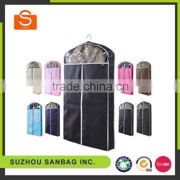 Fashionable Customized wholesale non woven fabric black wedding dress cover bag,suit cover bag,garment bag