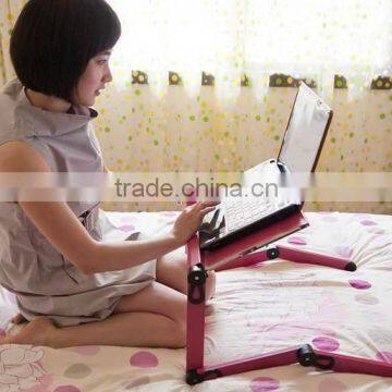 Portable standing desk cooling fan swivel adjustable metal computer table