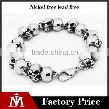 Novelty stainless steel jewelry skull bracelet hand chain for men