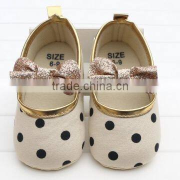 Hot sale cute bow dress baby shoes