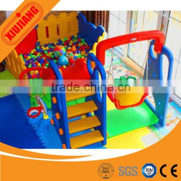 Cheap kids entertainment play structure small ball pool with slide for home