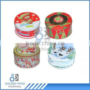 Round can Christmas gift packing metal box tin container round can making machine line