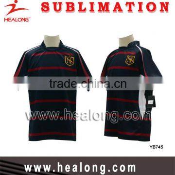 Wholesale OEM Team Set Sportswear Sublimated Cheap Striped Custom Rugby Jerseys Uniform photo-5