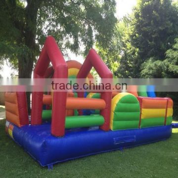 Hola colorful inflatable obstacle course/inflatable bouncy castle