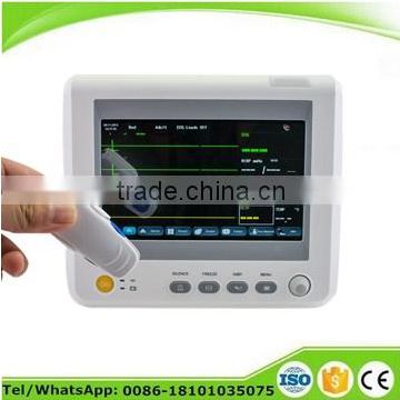 CE certified 6 parameter 7 Inch Vital Sign Patient Monitor ECG NIBP SPO2 TEMP RESP