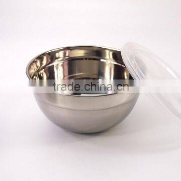 Set Of 3 Salad Stainless Steel Mixing Bowls With Plastic Seal Lids