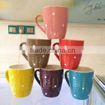 Cheap price custom quality bi-color glazed hand stoneware tea mugs