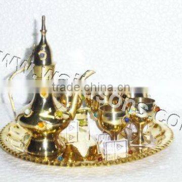 BRASS DECORATIVE TEA SET