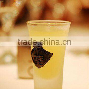 horn shaped shot glass with printing for souvenirs