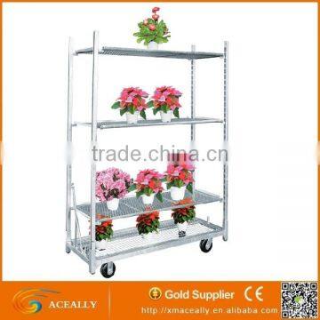 Rolling Trolley Cart Stainless Steel Flower Cart