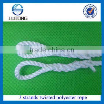 High-strength polyester rope with loop