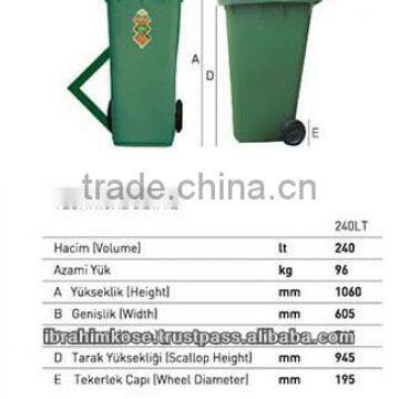 240lt Plastic Waste container bin
