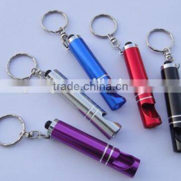 Travel 3 LED Mini aluminium material key ring with bottle opener torch/flashlight