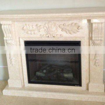 Natural white marble fireplace with european design