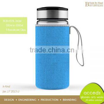 Eco-Friendly Handmade Borosilicate Green Glass Drink Bottle photo-6