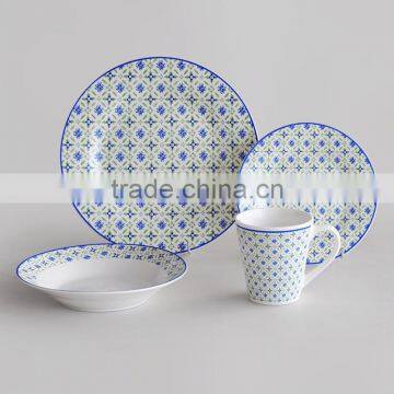 2017 factory promotional europe style 16pcs porcelain dinner set