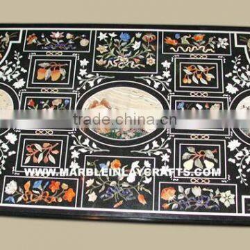 Exclusive Black Marble Inlay Dining Table Top Whole Seller