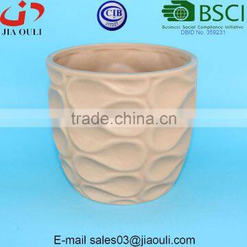 Wave Patterned Ceramic Succulent Pot Matte Flower Pot photo-4