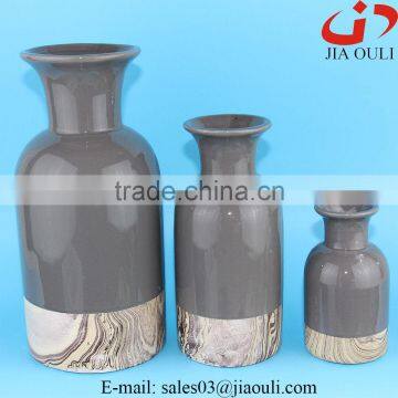 NEW Design Lucky Bamboo Grey Ceramic Vase photo-4
