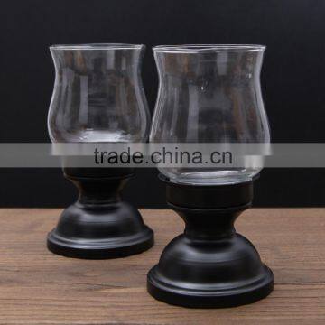Metal Table Standing Candle Holder With Glass photo-2