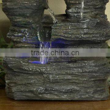 Five Stream Rock Cavern Tabletop Fountain With Multi-Colored LED Lights photo-2