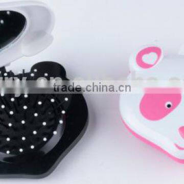 Plastic Animal Panda/Owl-shaped Shaped Folding Mirror and Comb photo-2
