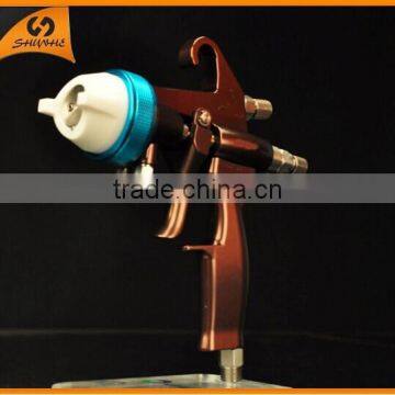 SAT1202 Nano Chrome PE Silver Dual Head Professional Paint Gun 5