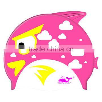 Custom Multi Printed Silicone Cartoon Swimming Cap for Kids photo-3