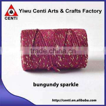 Quality burgundy sparkle coloured original cotton bakers twine