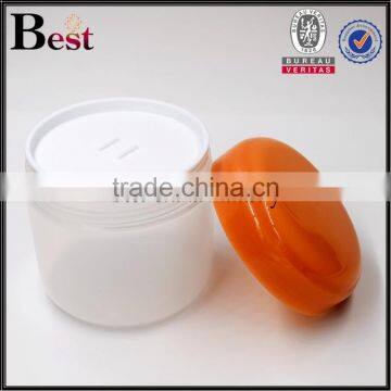300g Plastic Cream Jar PET Plastic Cosmetic Packaging Cream Jar With Orange Cap photo-4