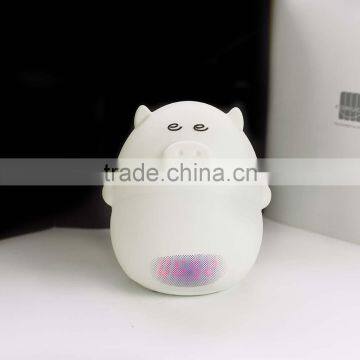 Portable Touch Sensor Rechargeable Cute Pig Silicone Led Alarm Clock Night Light photo-3