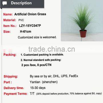 Real Looking Small Vivid Onion Artificial Potted Grass for Hotel Decoration photo-2