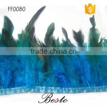 2016 new style turquoise rooster feather trim for sale