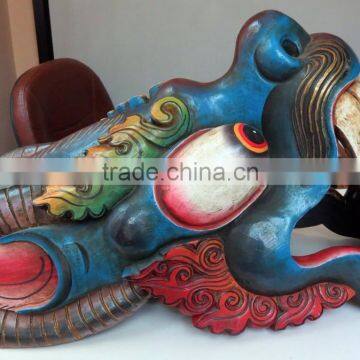 Dragon Mask Wall Hanging Decor Handmade in Nepal photo-2