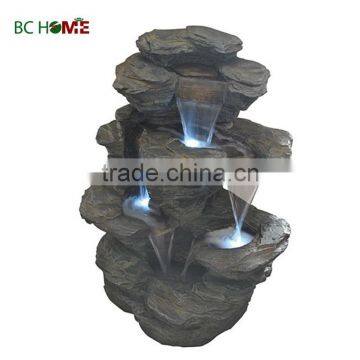 2015 new high quality resin water fountains tor with light