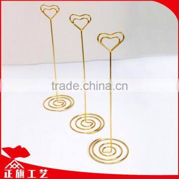 Golden Craft Metal Wire Paper Photo Card Picture Clip Holders With Love Heart Shape