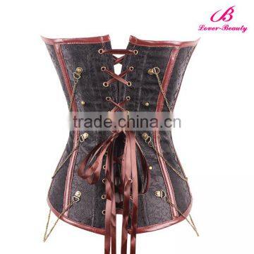 Overbust Corset Shapewear Waist Trimmer Corset Slim Women Brown Color photo-2
