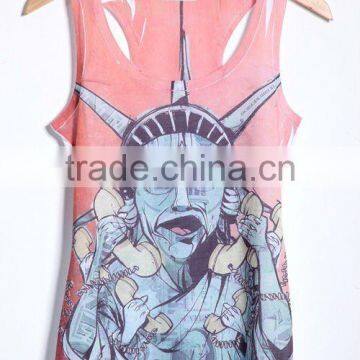 fashionable alternative patten printing tank top for women