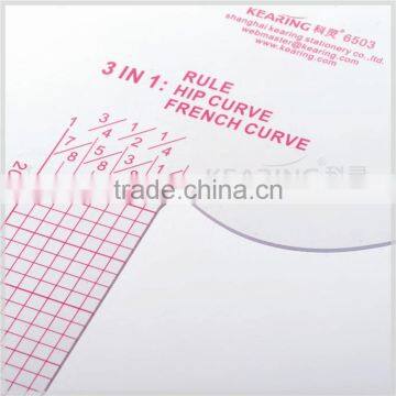 Kearing Brand Hip Curve 3 in 1 Ruler Armhole&hip Curve Ruler,fashion Design Ruler#6503 photo-5