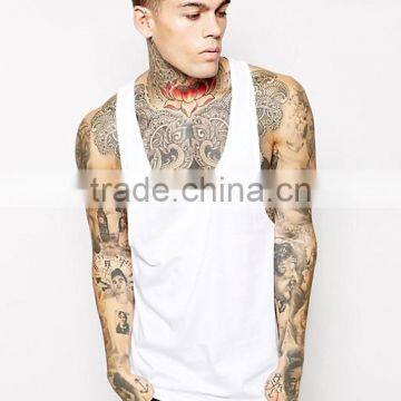 2017 Cheap High Quality New Design Summer Custom White Color Gym Wear Comfortable 100% Cotton Men's Sport Tank Tops In Bulk